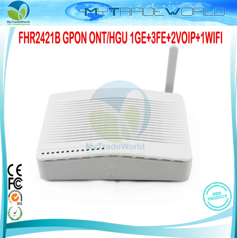 

FHR-2421B GPON ONT/HGU 1GE+3FE+2VOIP+WIFI ONT Tx 1310nm Rx 1490nm IEEE802.11b/g/n 300Mbps Built-in Antenna