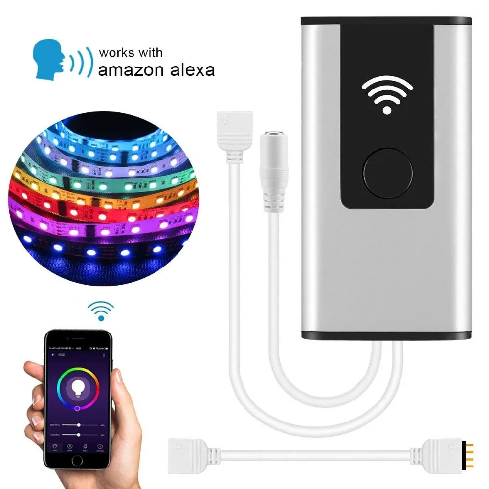

Timethinker Smart RGB RGBW WiFi Light Switch Color LED Strip Controller Wireless APP Voice Remote Control for Alexa Google Home