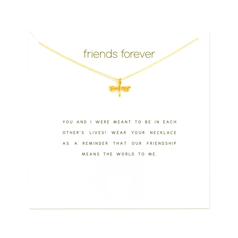 

Fashion Dragonfly Pendant Necklace Women Minimalist Clavicle Chain Friendship Choker Necklaces Valentine's Day Gift Card