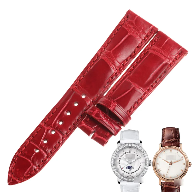 

WENTULA watchbands for Blancpain 3663-2954-55B alligator skin /crocodile grain watch band Genuine Leather woman