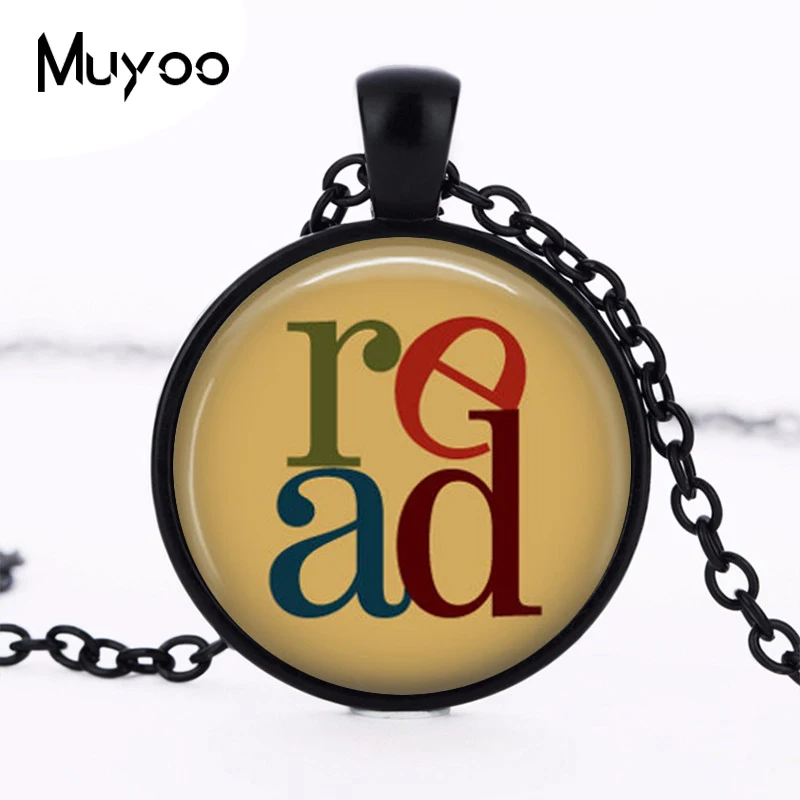 

Book Necklace Read Reading Bookworms Librarian Jewelry Art Pendant Silver Plated Chain Vintage Choker Necklace Men Women HZ1