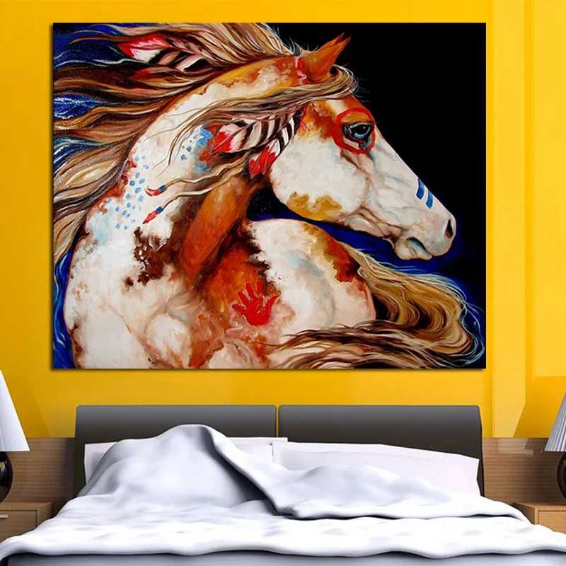 Краска по номерам художественная живопись по номерам животное лошадь Европейский стиль декоративная живопись для взрослых ручная роспись декомпрессия