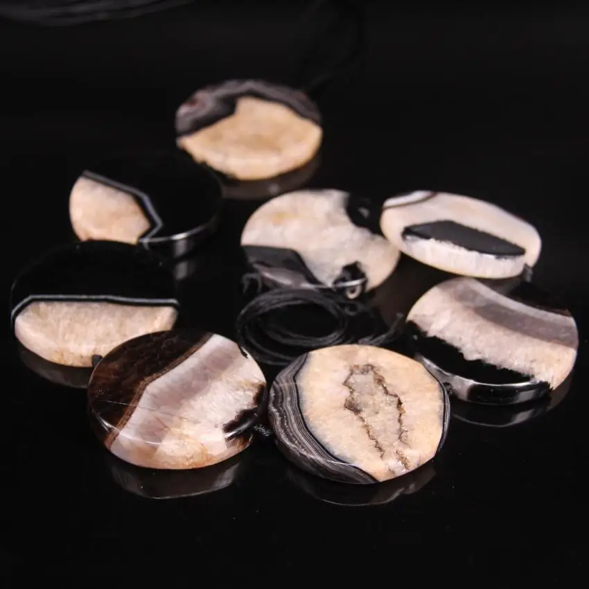 15 5 &quotбольшой натуральный жеод Agates Drusy Плоская Круглая плита соединитель бусины