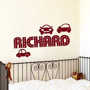 

Wall Decal Boys Nursery Sticer Name Decals Racing Car Auto Bedroom Decor