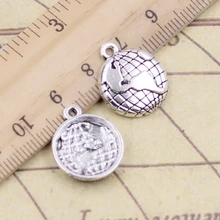 20 pçs encantos terra globo planeta 19x16mm tibetano bronze prata cor pingentes antigo jóias fazendo diy artesanal artesanato