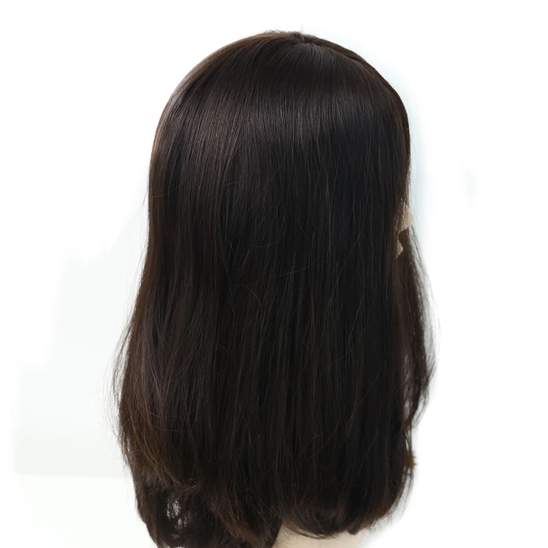 Pelucas Kosher de seda de Base de pelucas judías para mujeres 150% de densidad doble dibujado europeo pelucas de cabello humano de Color # 4usted puede remy termina