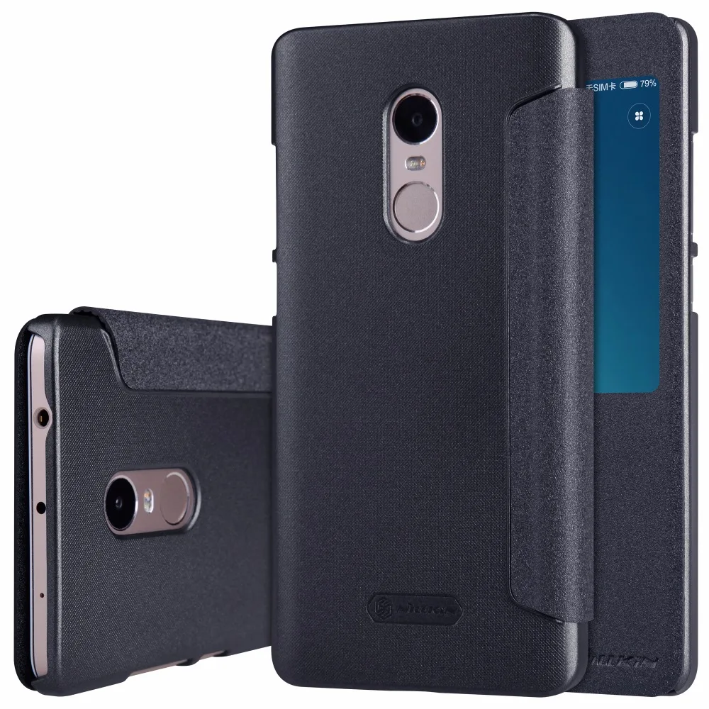 

case for xiaomi redmi note 4 case cover 5.5 inch NILLKIN PU leather case flip cover smart wake up function redmi note 4 case