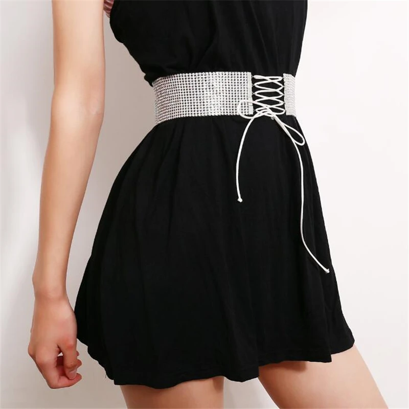

2019 European and American Shiny Ladies Waist Belts for Women Personality Tied Band Width Simple Sexy Luxury Belts