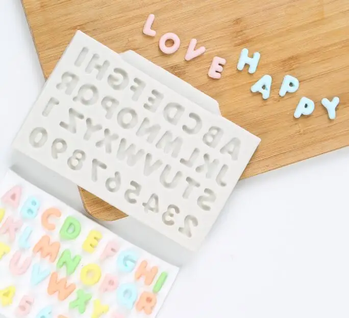 

Cake Tools small alphabet letter cute baby silicone mold Decorating Cupcake topper chocolate Gumpaste fondant cake tool mould