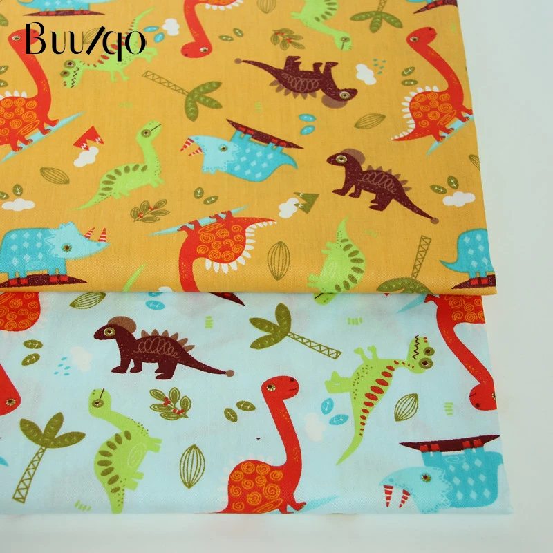 Печатный Динозавр Детский хлопковый саржевый материал для рукоделия, рукоделия, ткани для детей и кукол