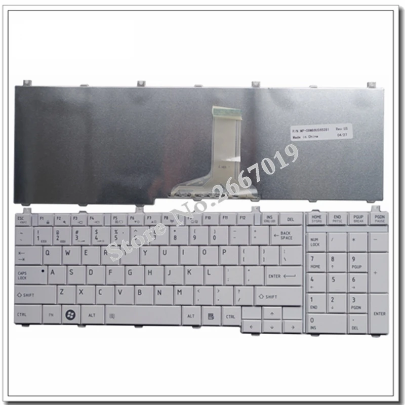 YALUZU Новая Клавиатура США для toshiba для Satellite C655 C650 C655D C660 L650 L655 L670 L675 L750 L755 Клавиатура для ноутбука США - Цвет: Белый