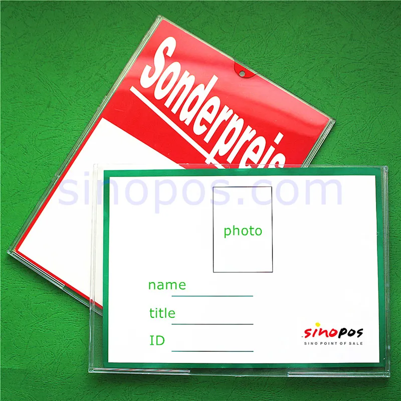 

Clear Plastic A4 Sign Holder, wall mount large sleeves display frame job ID card envelope name plate price tag photo poster case