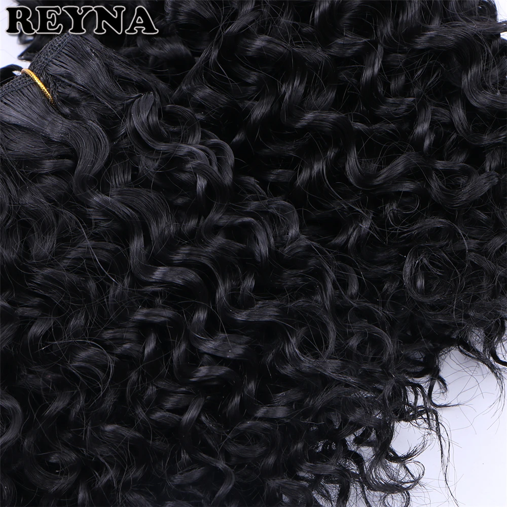 REYNA Kinky Curly синтетические волосы для женщин высокая температура волокно Ткань пучки волос 6 шт. 210 г 8 "дюймов химическое наращивание волос