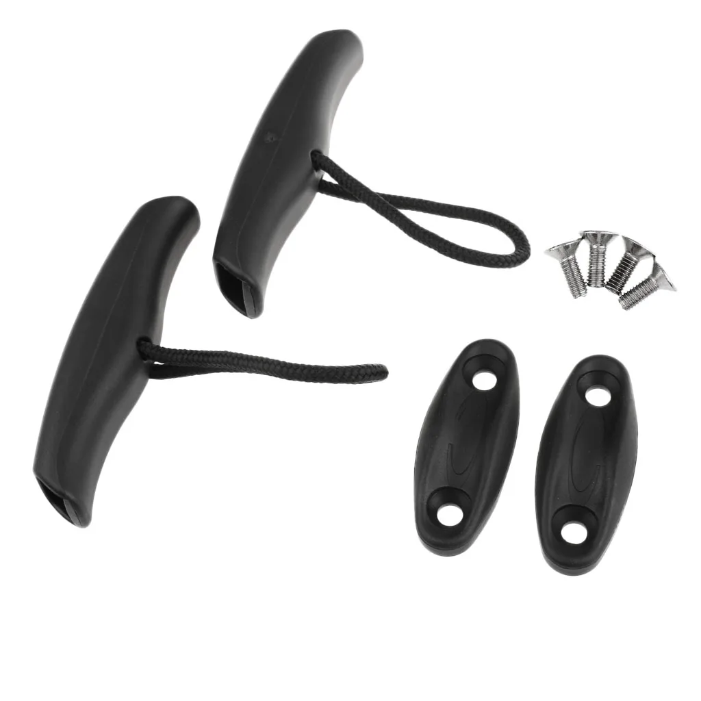 2Pcs Canoe Kayak Boat Toggle Carry Grip Handle Replacement with Cord Rope Screws Kayak Carry Boat Accessories Kit