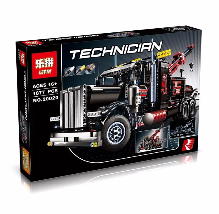 

Lepin 20020 Technic Ultimate Series The Mechanical American Style Heavy Container Trucks Building Blcoks Bricks Toys 8258