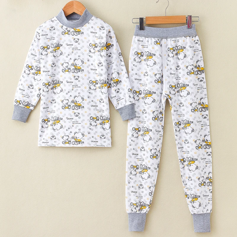 

GB-Kcool Kids Thermal Underwear Casual Children Long Johns Cotton Cartoon Pajamas Set Bottom Long John Boy Kids Thermal Wear