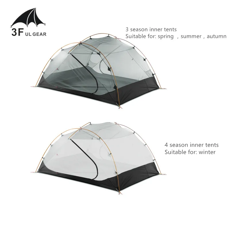 3F UL GEAR для 3 человек 4 сезона 15D палатка кемпинга улицы сверхлегкая пеших прогулок