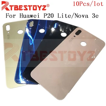 

RTBESTOYZ 10Pcs/lot For Huawei P20 Lite/Nova 3e Back Battery Cover Rear Door Housing Case Glass Panel Phone Replacement