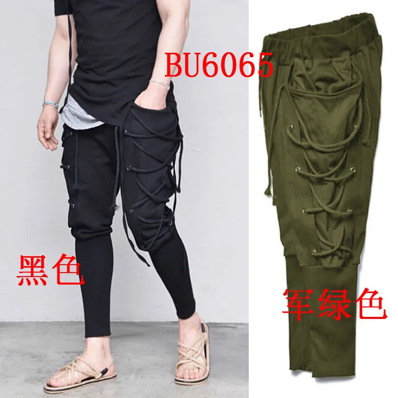 

Rope Eyelet Baggy Sweatpants Medieval Viking Navigator Trousers Fashion Bandage Pants Renaissance Earl Landlords Pants Plus Size