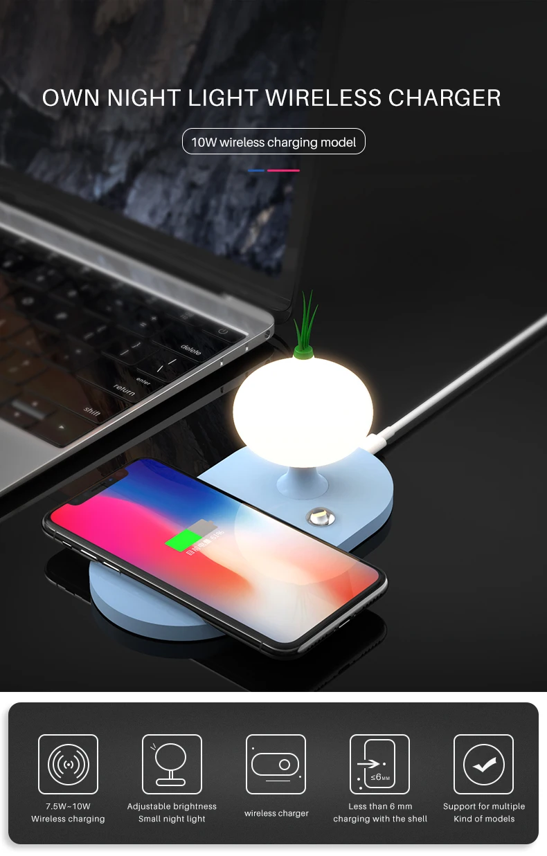Fast Charging Wireless Charger Night Lamp (1)