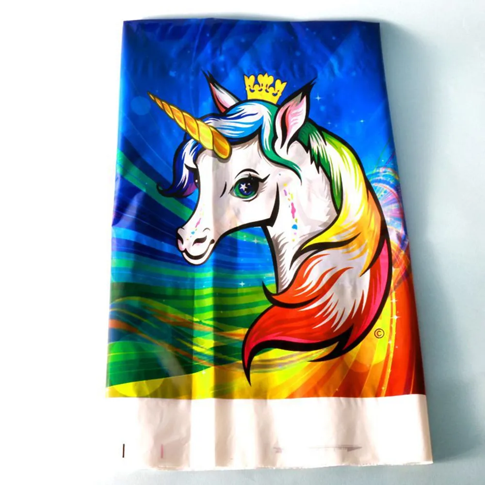 108*180cm Unicorn Party Tablecloth Plastic Kids Favors Baby Shower Birthday Party Decor Table Cover Unicorn Theme Party Supplies