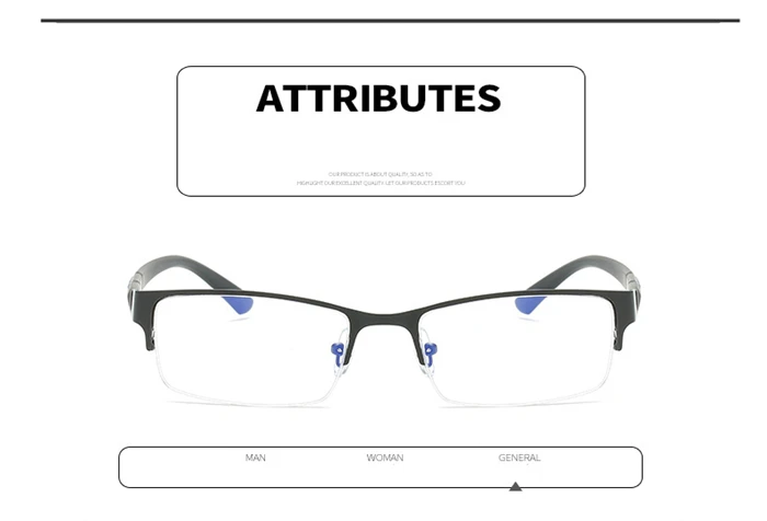 С плоскими стеклами и половинной рамкой готовой близорукость очки Для женщин Для мужчин Сверхлегкий Бизнес студент квадратные очки для близоруких диоптрий 0-0,5-1,0-6,0