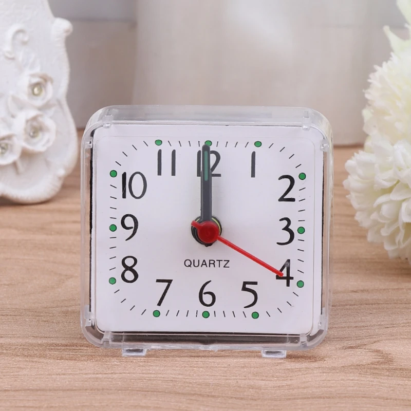 2017 New Mini Square Quartz Beep Alarm Clock Plastic Desk Table Travel