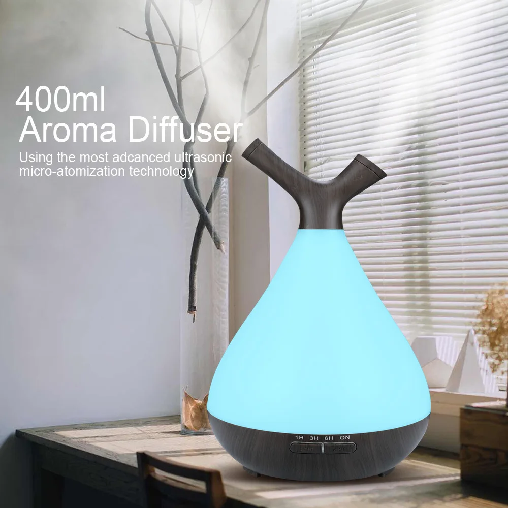 

400ML Household Air Humidifier Branch Aromatherapy Essential Oil Diffuser Ultrasonic Timing Desktop Aroma Diffuser Air Purifier
