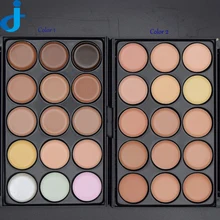 Profession 15 Colors Contour Face Powder Cream Makeup Set Base Maquiagem Foundation Concealer Palette 1PC Wood Brush 5 chooses