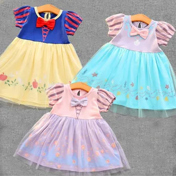 

Kids Girls Snow white Princess Dress Toddler Summer Clothes Children Outwear with Bowknot