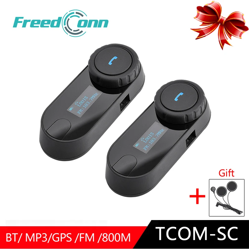 2 шт. FreedConn TCOM-SC Bluetooth гарнитура мотоциклетный шлем домофон Handfree переговорные колонки система внутренней связи с ЖК FM