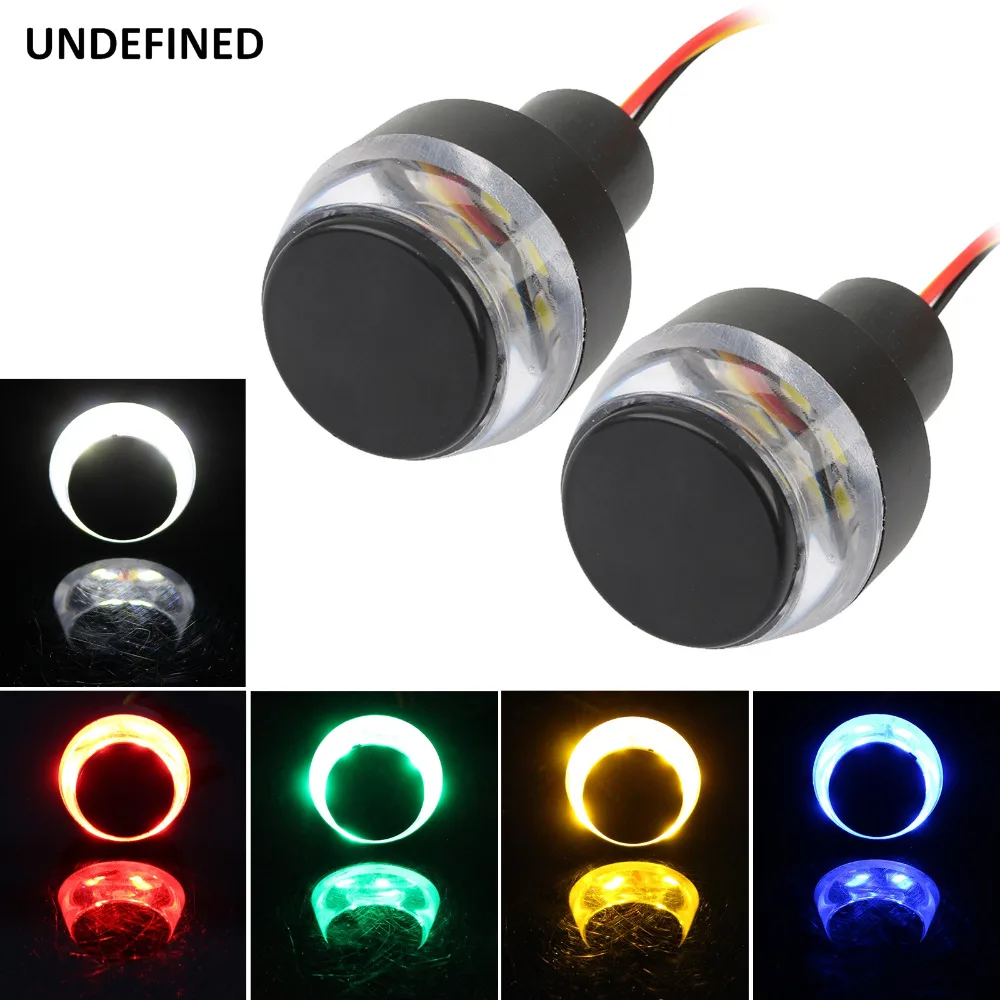 

New 2 Pcs LED Motorcycle Turn Signal Indicator Light Handle Bar End Plug Light Flasher Blinker Universal for 22mm Handlebar Moto
