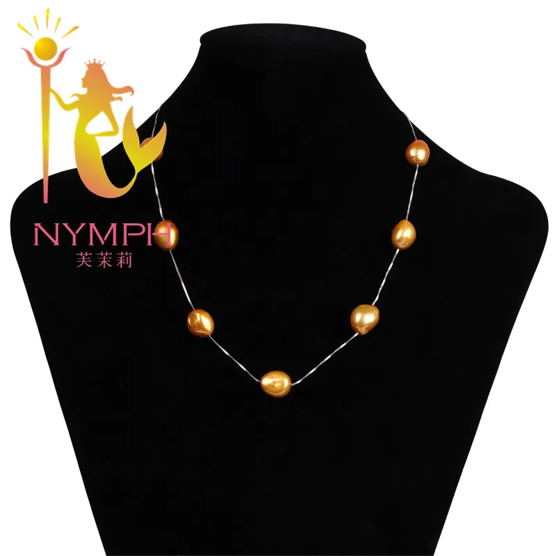 

[NYMPH] Pearl Jewelry Natural Fresh Water Pearl Necklace Choker Necklace Genuine Baroque Trendy Necklace For Women X112