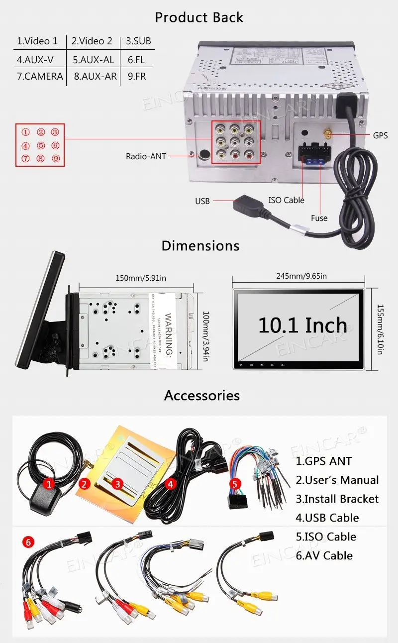 Top 10.1 inch Car DVD Player 2 Din Android 7.1 In Dash Stereo Radio Touchscreen GPS Navigator Support WIFI Bluetooth Radio USB/SD 4G 4 Top 10.1 inch Car DVD Player 2 Din Android 7.1 In Dash Stereo Radio Touchscreen GPS Navigator Support WIFI Bluetooth Radio USB/SD 4G 4