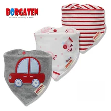 3 шт. BORGATEN детский хлопковый слюнявчик муслин бандана нагрудники для новорожденных мальчиков или девочек слюнявчик аксессуары для кормления Slabber фартук для малышей