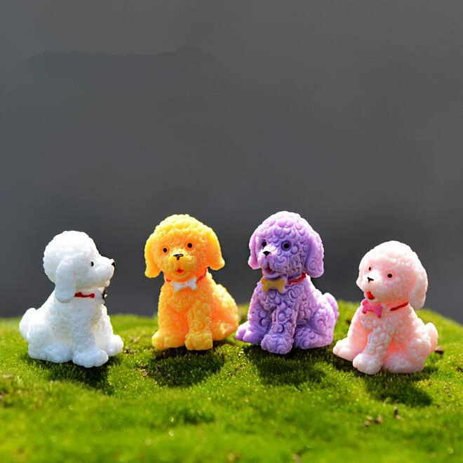 

Free shipping wholesale resin poodle fairy garden/moss terrarium Micro landscape decoration/crafts/bonsai/mix24pcs