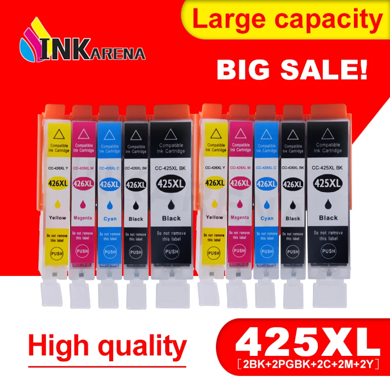 10 шт. картриджи для принтера Canon Φ PGI 425 PIXMA IP4840 IP4940 IX6540 MG5140 MG5240 MG5340|Чернильные
