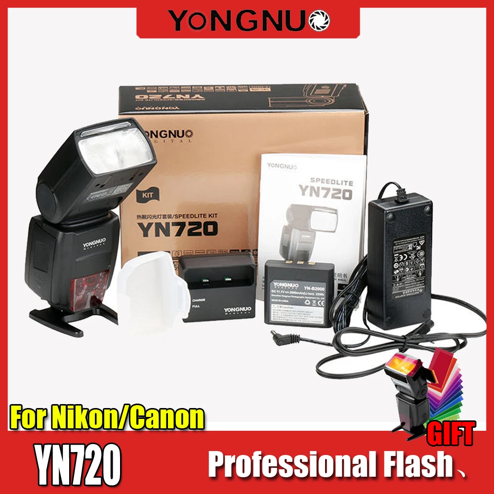 Yongnuo YN720 Вспышка Speedlite YN 720 литиевая вспышка с аккумулятором 2000 мАч для Canon Nikon совместимый YN685 YN560 IV YN560-TX RF605