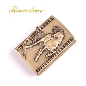 

Metal attached present hell detective Horse kerosene lighter Windproof Smoking konstantine Vintage Style oil Lighter