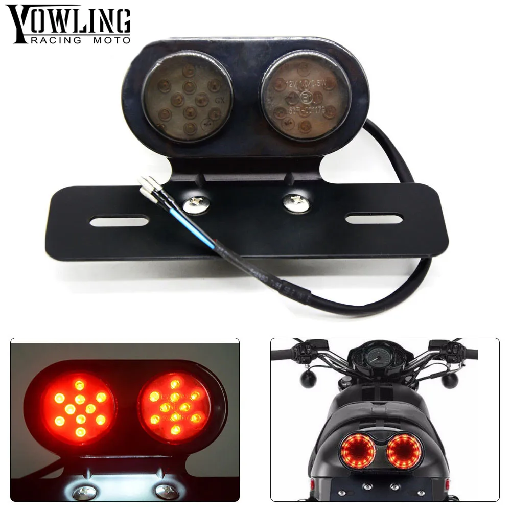 Motorcycle Turn Signal Brake Led Light License Plate Holder Tail Brake