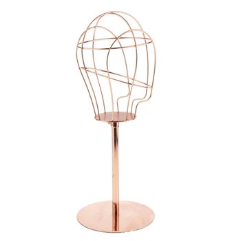 

21inch Metal Wire Mannequin Head Hat Baseball Cap Display Rack Stand Wig Storage Dryer Holder Rose Gold