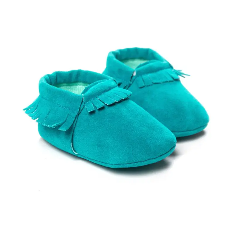 13 видов цветов мокасины из искусственной замши для новорожденных мальчиков и девочек; мокасины; обувь с бахромой на мягкой нескользящей подошве; обувь для малышей - Цвет: Армейский зеленый