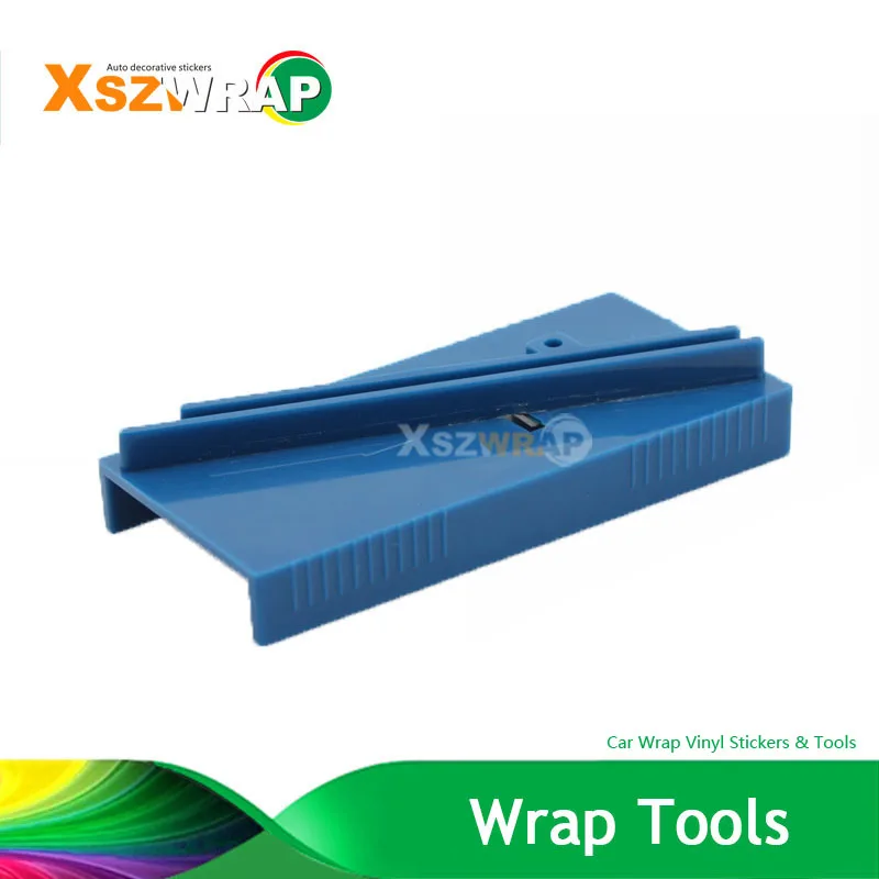 9.5*4.5cm Blue Hard Card Sharpener window tint tool squeegee skiving