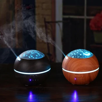 

KAIPUTE 150ml mini Air Humidifier Diffuser LED Light Ultrasonic Mist Maker Electric Aroma Essential Oil Natural Wood Grain
