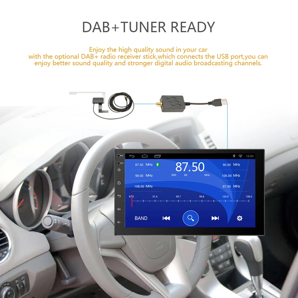 AMPrime Универсальный 2 Din 7 &quotAndroid автомобильный Радио Мультимедиа Bluetooth GPS навигация