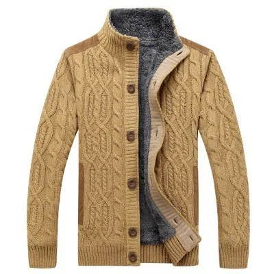 

XIU LUO brand 2019 Winter male Cashmere Thick Fur Twist Sweatercoat Male Slim Fit Knitted Wool Outerwear Faux Fur Sweater Coat
