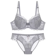 Женская тонкая чашка, удобный дышащий комплект нижнего белья пуш-ап, кружевное вышитое нижнее белье, женское нижнее белье, сексуальные трусики и комплекты бюстгальтеров