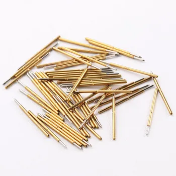 

P50-B Nickel Plated Test Probe Dia 0.48mm Electronic Spring Detection Needle 100 Pcs/Package Brass Pogo Pins For Home Test Tools
