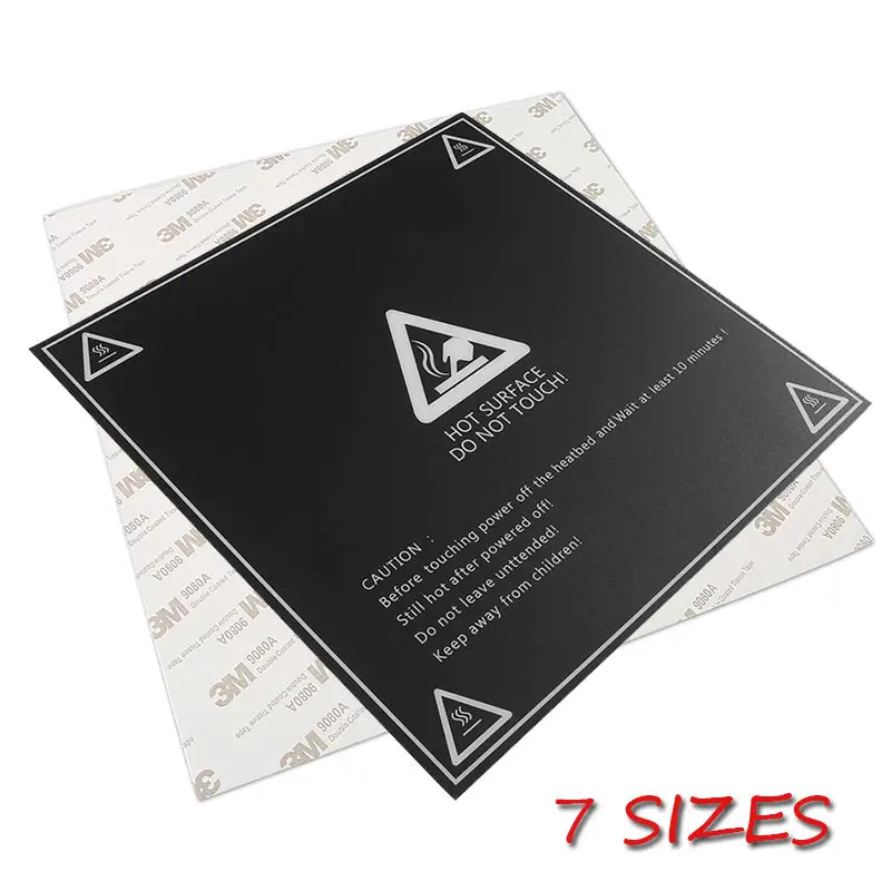 

7 Sizes 2pcs Heat Paper 3D Printer Heat Hot Bed Sticker Coordinate Printed Hot Bed Surface Sticker Black for Printer Platform
