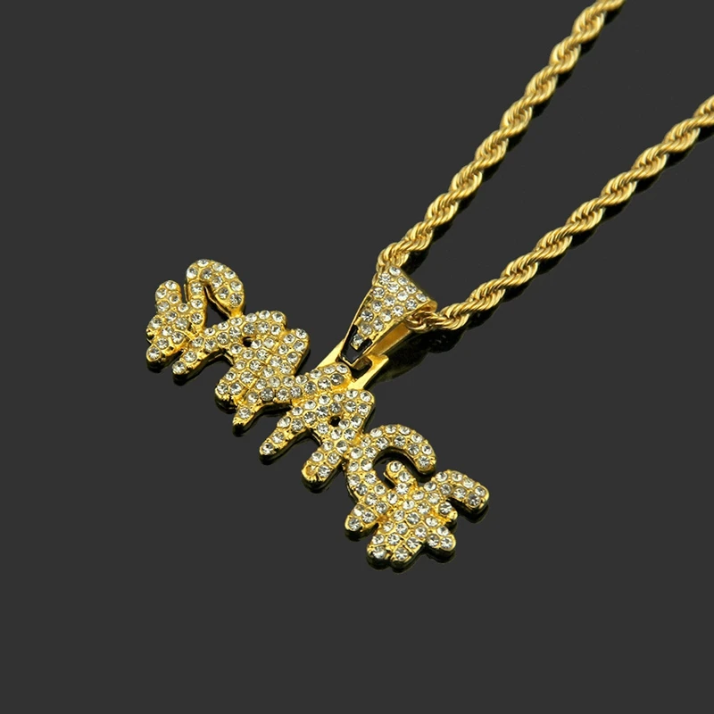 

Hip Hop Letter Pendant Necklace Jewelry For Men Drop Shipping In Stock